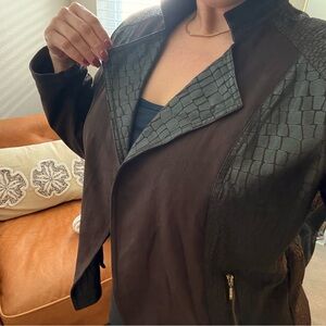 Chico's Dark Brown Textured Blazer